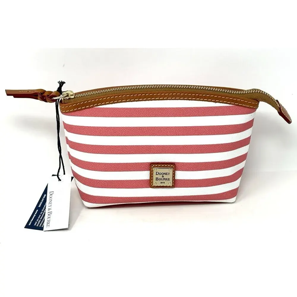 Dooney & Bourke Sullivan Cosmetic Makeup Case Pouch Bag Clutch Pink Watermelon - Picture 1 of 16